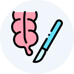 Appendix surgery icon representing appendectomy and minimally invasive abdominal surgery treatment in Indore.